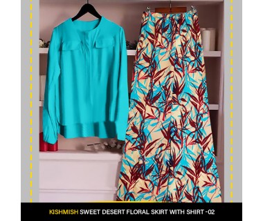 Kishmish Sweet Desert Floral Skirt With Shirt -02 Kishmish Sweet Desert Floral Skirt With Shirt -02
